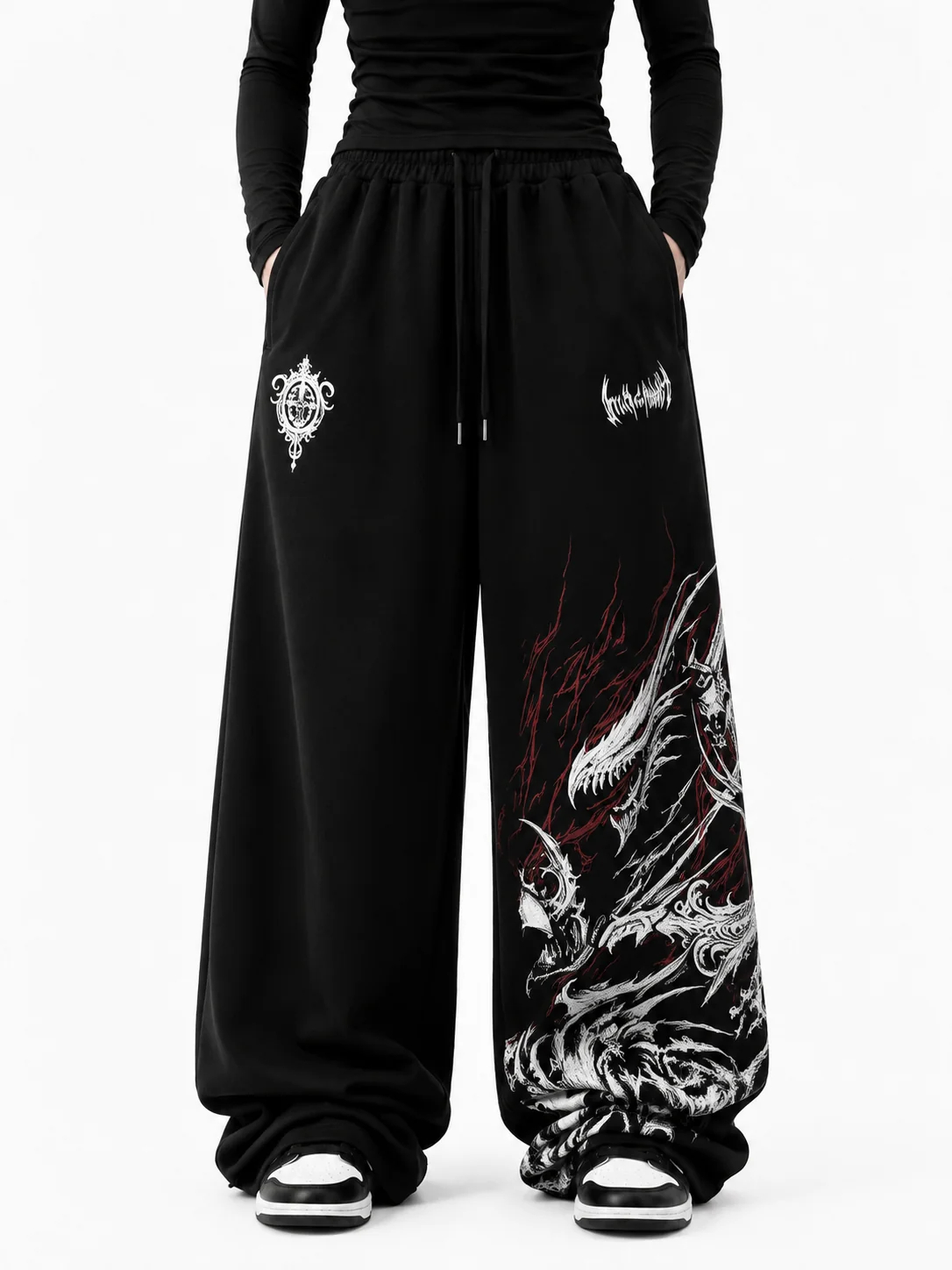 Fashion Street Night - Pantaloni casual da uomo con stampa